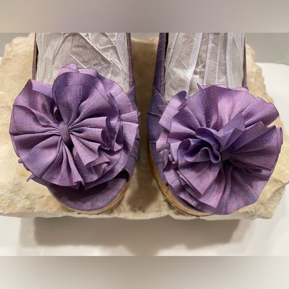 CL Ilena-2 Lavender Cork Wedge Platform Slingback Peep Toe Heels Sz 9.5 M - Picture 4 of 12